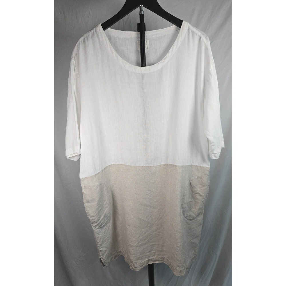 Vikolino 100% European Flax Linen Dress Size M/L Coastal Lagenlook Resortwear